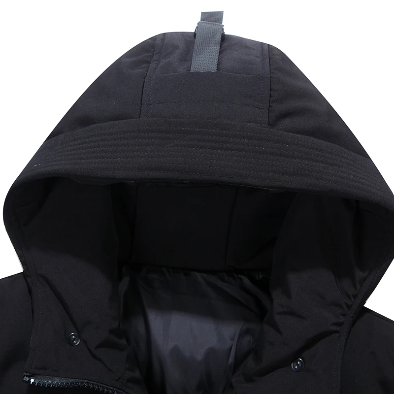 

Russia Winter Fashion Design Men Letter Print Hooded Thick Warm Windproof Down Jacket White Duck Down Snow Parkas Coats