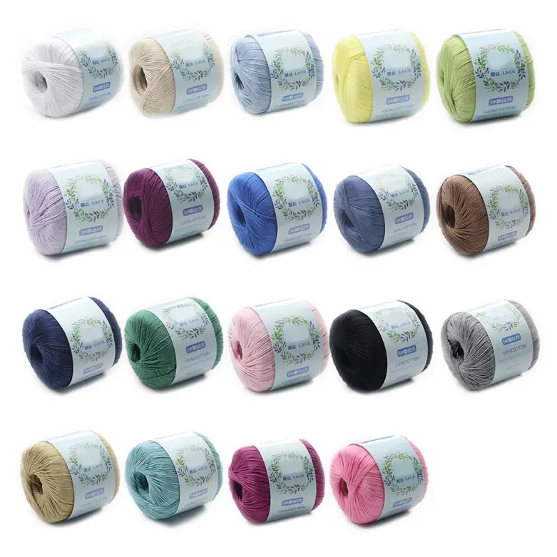 

Mercerized Cotton Cord Thread DIY Hand Knitting Yarn for Embroidery Crochet Lace