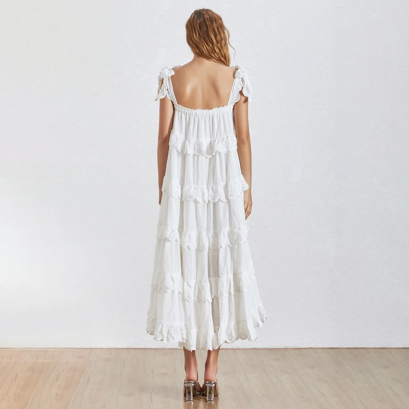 

TWOTWINSTYLE Summer Strapless Off Shoulder Women's Dress Backless Ruffles Bow A Line Dresses Female Fashion 2021 Fashion New
