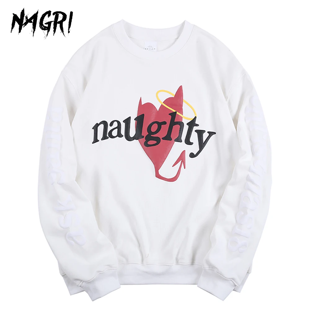 Мужские улыбающееся лицо дьявола графический толстовки с вырезом лодочкой и