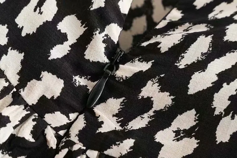 VOGUEIN новые женские повседневные с животным принтом оборками длинными рукавами