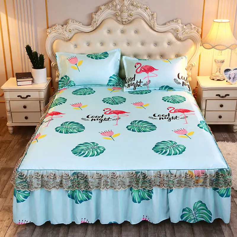 

Роскошная золотая постельная юбка, домашний текстиль, постельное белье 3 шт./компл. (1 постельное белье + 2 наволочки), постельное белье King/Quee, В...