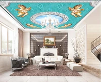 3d photo wallpaper custom ceiling mural blue sky pattern cherub relief home decor living room wallpaper for walls in rolls
