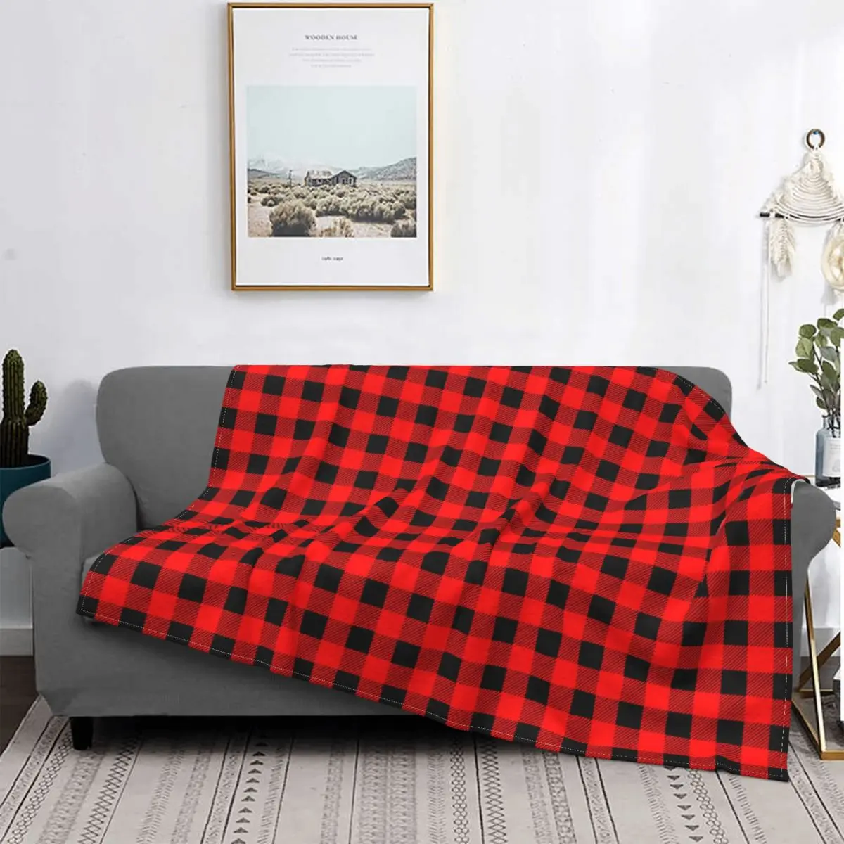 

Christmas Plaid Knitted Blanket Plaids Fleece Throw Blankets Bedding Couch Printed Soft Warm Bedspreads