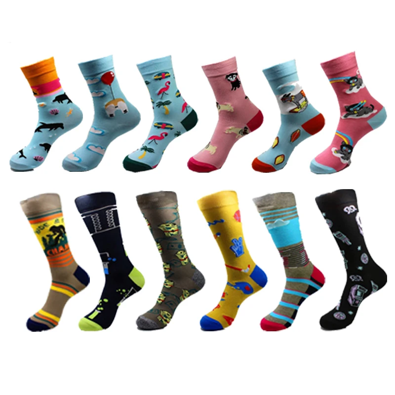 Мужские забавные халахуку humored носки с героями мультфильмов Творческий хип хоп