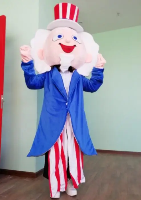 Adult Uncle Sam cartoon Mascot Costume for sale Fancy Dress Suit Halloween Christmas carvinal party performance props