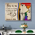 ЛГБТ пары это Us постеры, немного сумасшедшие, ЛГБТ гордость, подарок для друзей, пользовательские имена настенные художественные принты домашний декор холст