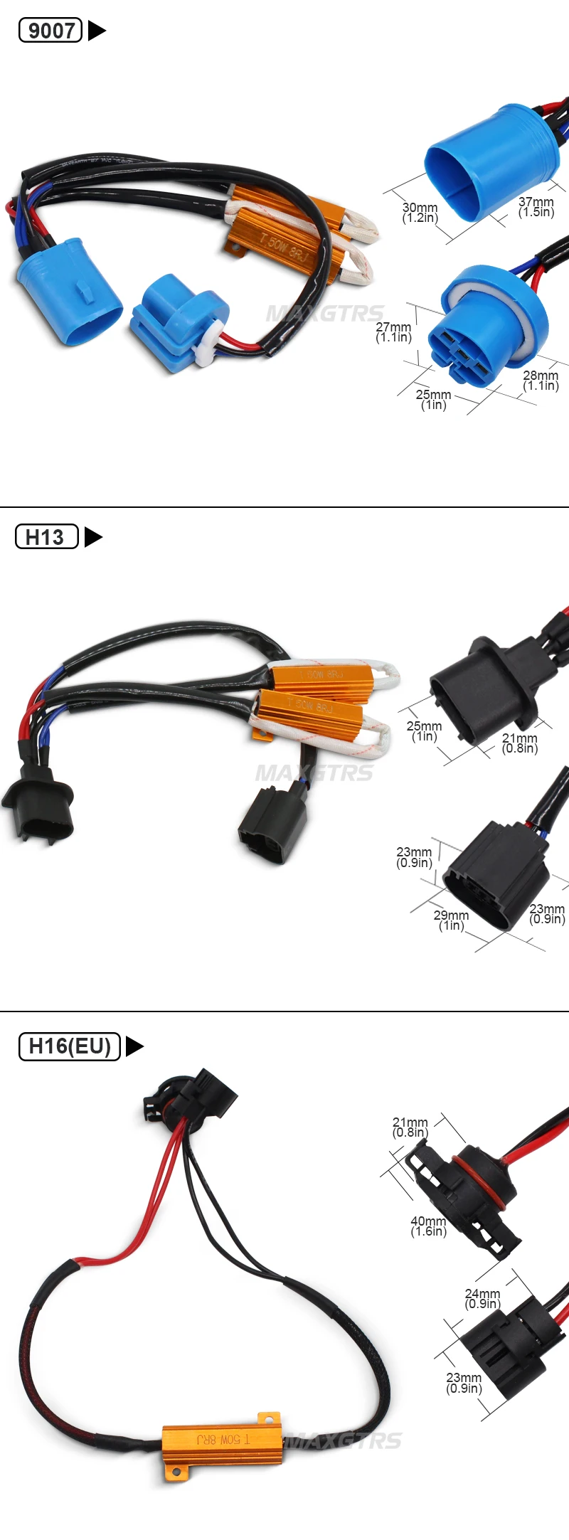 2x H1 H3 H4 H7 H8 H11 9005 9006 светодиодный противотуманный свет DRL светодиодные лампы для Авто Canbus 50 вт нагрузки проводка резистора CAN-шина с компенсатором помех ошибок декодеров