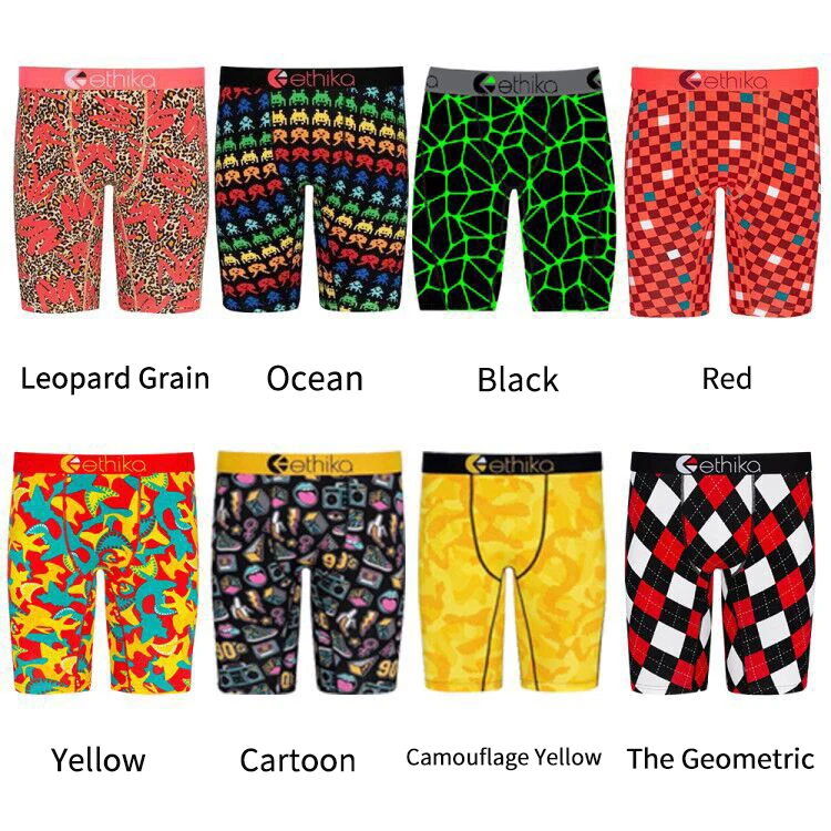 

2021 Ethika Hot Sporty Streetwear Short Men's Underwear Camouflage Colorful Print Short Pants Male Hip Pop Street Pants