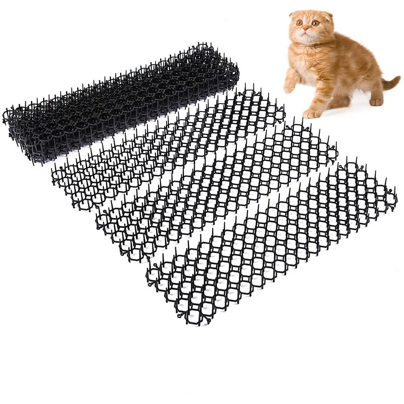 

10Pcs Cat Scat Spike Mats - Anti Digging Flexible Pet Safe Deterrent Spike Pad for Outdoor Garden 49cmX13cm