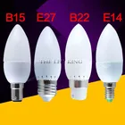 Светодиодная лампа-свеча 3 Вт 5 Вт 7 Вт E14 E27, светодиодные лампы SMD 2835 220 В, теплый белыйбелый для люстры, Светодиодный прожектор для домашнего светодиодный одного освещения