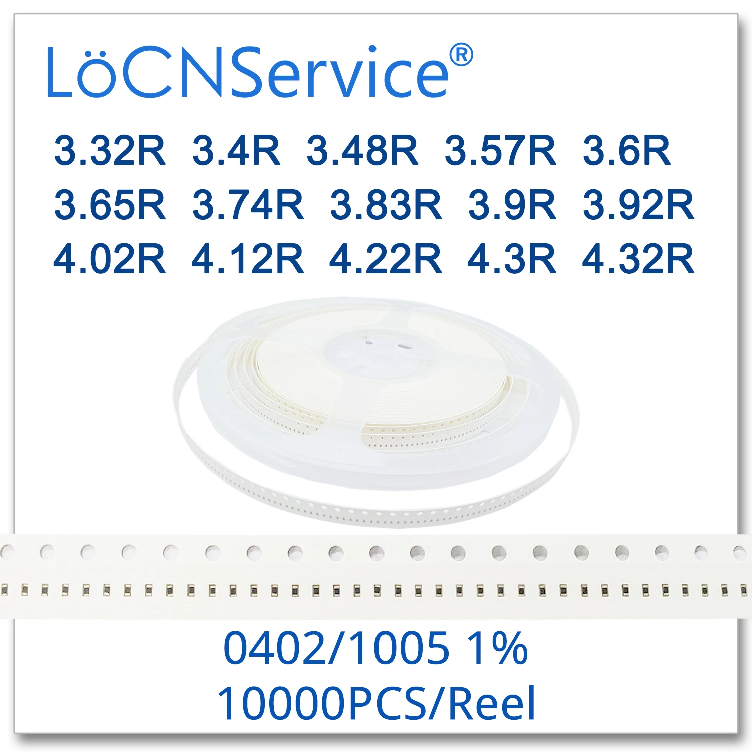 

LoCNService 0402 1% 10000 шт. 3.32R 3.4R 3.48R 3.57R 3.6R 3.65R 3.74R 3.83R 3.9R 3.92R 4.02R 4.12R 4.22R 4.3R 4.32R 1005 резистор