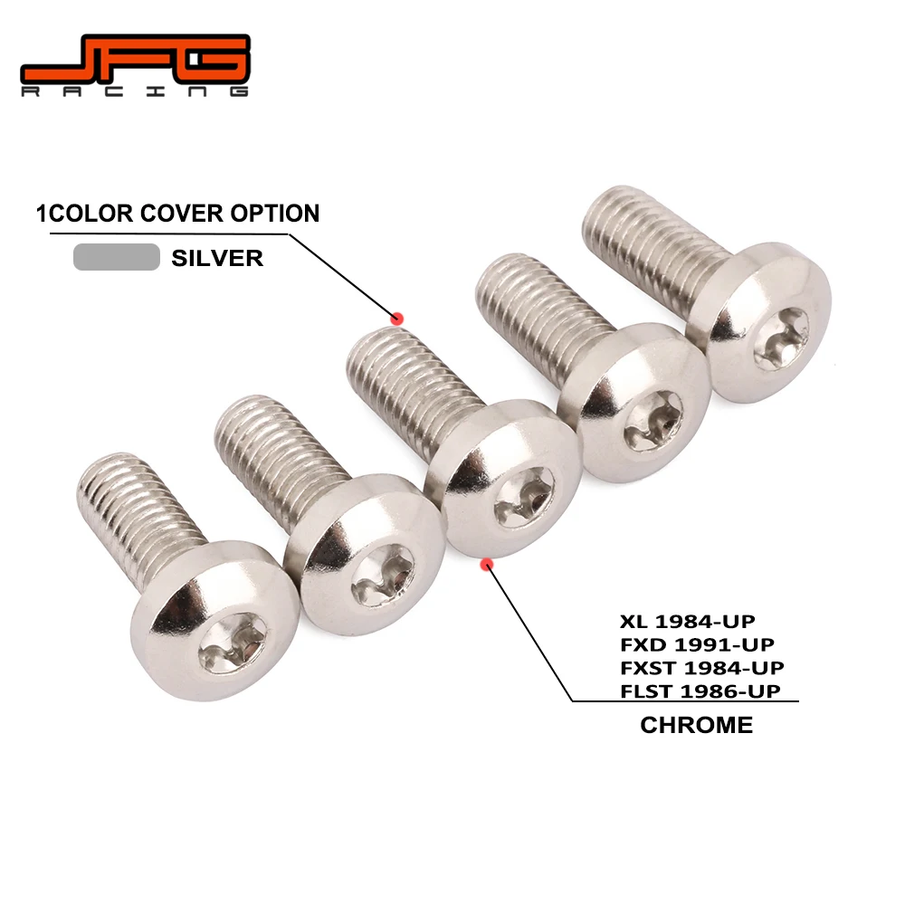 

Motorcycle Chrome 5* Front Disc Blots Screw For Harley Davidson XL FXST 1984-UP FXD 1991-UP FLST 1986-UP Street Bike