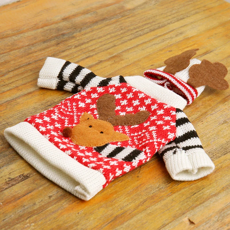 Рождественский свитер крышка для бутылки вина с лосем рождественские украшения