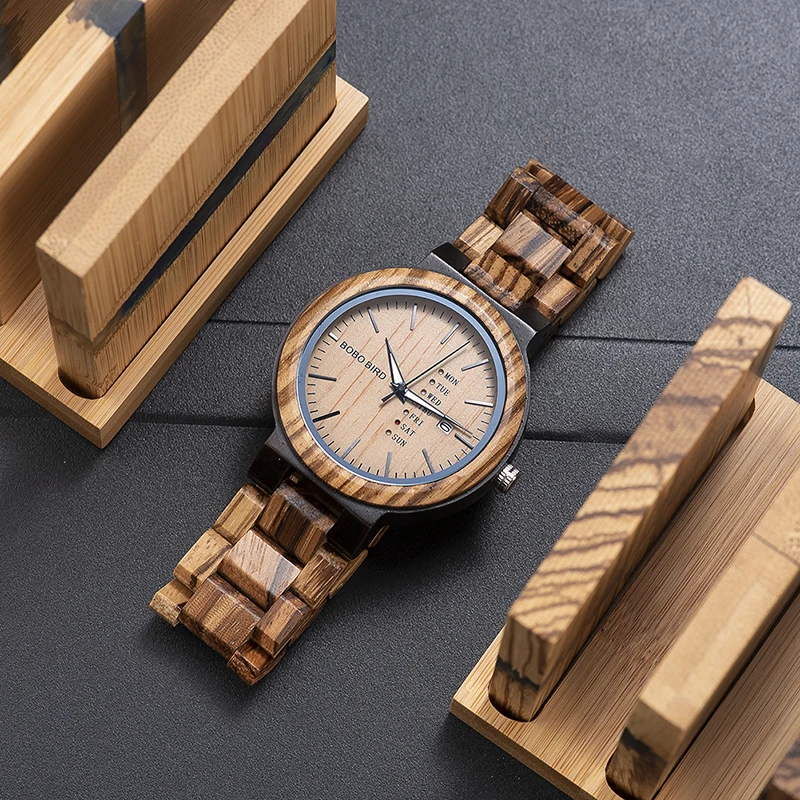 BOBO BIRD деревянные часы мужские кварцевые наручные с автоматическим