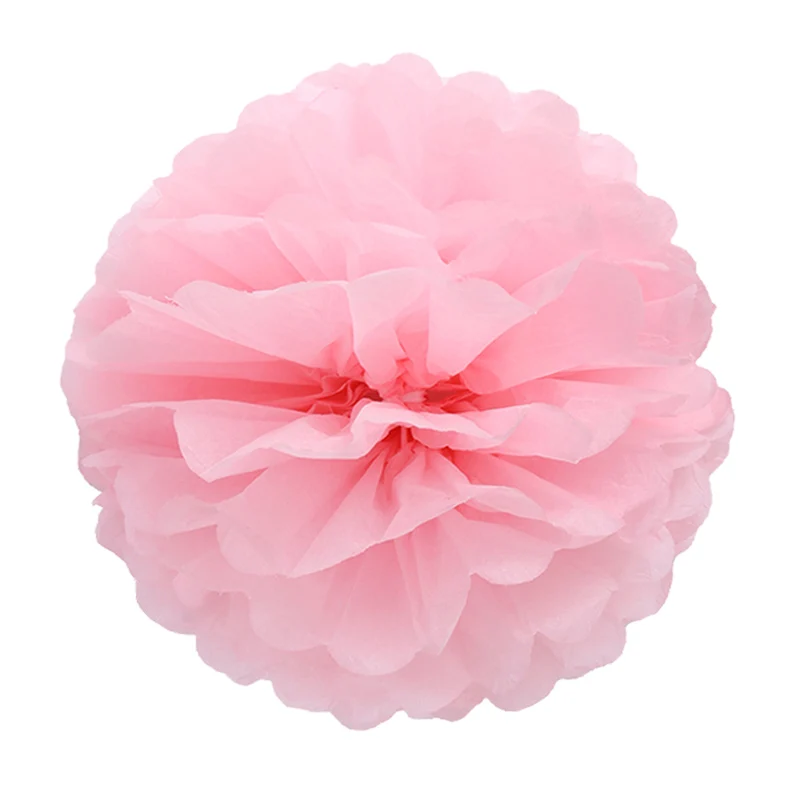 20Light Pink 10/20/30 см 5 шт. бумажные помпоны цветочные шарики для Свадебные украшения с утолщённой меховой опушкой, Baby Shower фон на день рождения бумажные принадлежности - Цвет: 20Light Pink