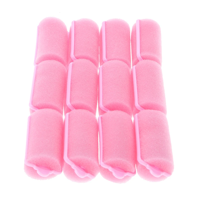 12 шт./компл. розовые парикмахерские Волшебные губки поролоновые ролики для волос