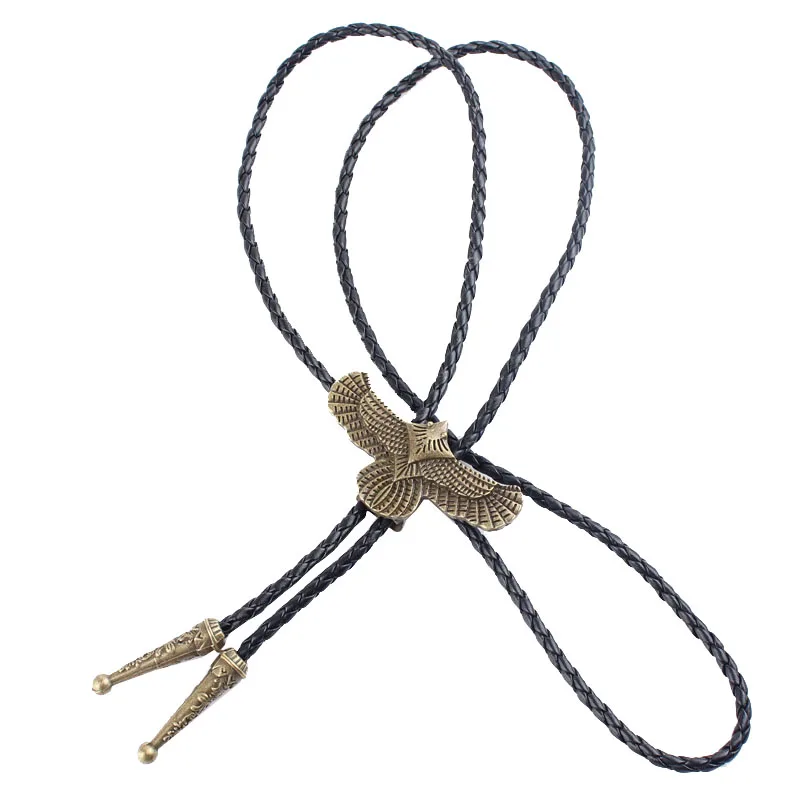 

Men's Punk Rock Vintage Western Cowboy Rodeo PU Leather Belt Eagle Bolo Tie Bola