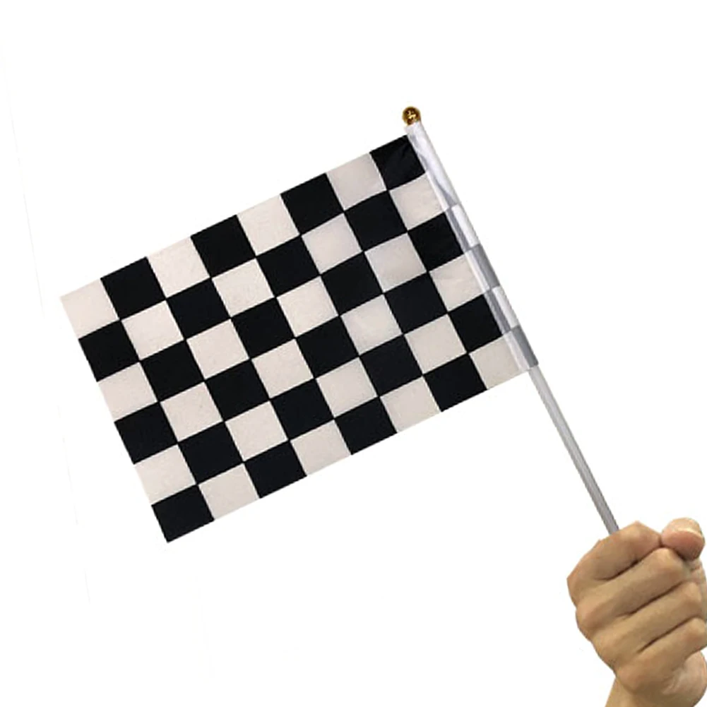 10 шт. гоночный клетчатый флаг черно белый баннер с пластиковыми палочками