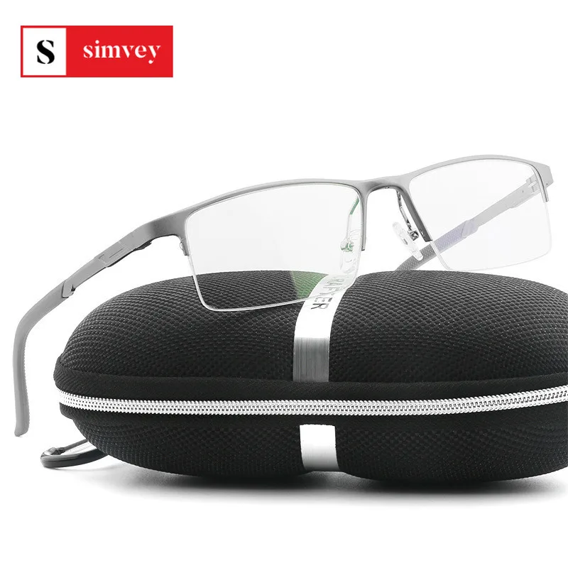 

Simvey Men Prescription Glasses Square Half Frame Myopia Eyeglasses Frame Male Business Style Frames Old Men Optical Glasses