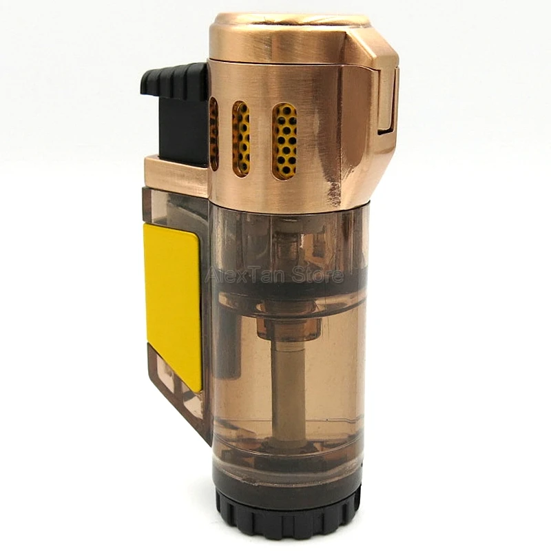 COHIBA элегантная прозрачная Зажигалка Winproof 3 Jet зажигалка факела сигарета регулируемые зажигалки для сигар