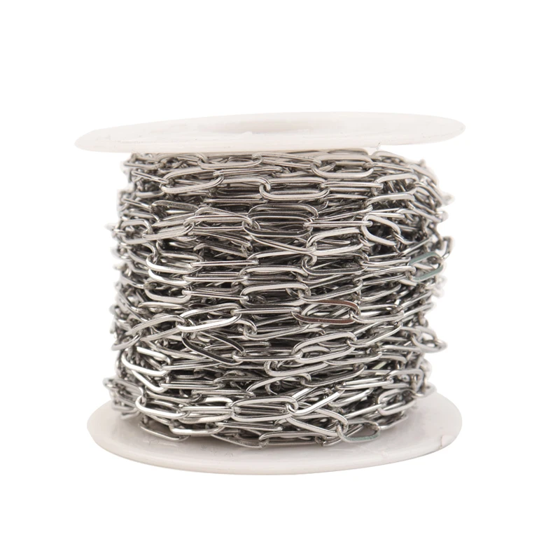 

1m/roll 12x4mm Big Chains Diy Stainless Steel Necklace Chain Link Chains Necklaces Women and Men for Jewellry Making Findings