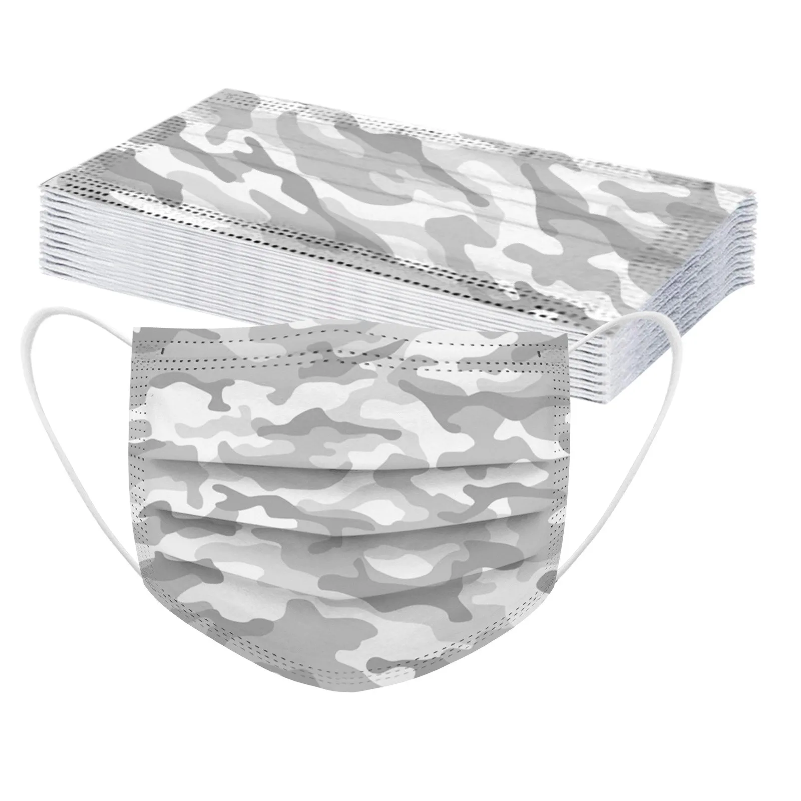 Маска с камуфляжным принтом для взрослых 10/20 шт. трехслойная Защитная