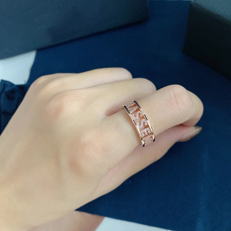 Fashion Charm Sterling Silver Copy 1:1 Replica Embrass Love Kiss Letter Ring Women Jewelry Gift With Logo | Украшения и