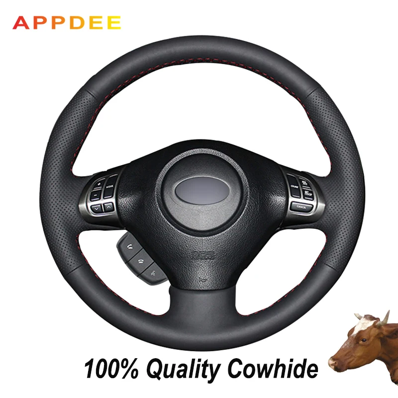 APPDEE черный кожаный чехол на руль для Subaru Forester 2008 2012 автомобильные аксессуары