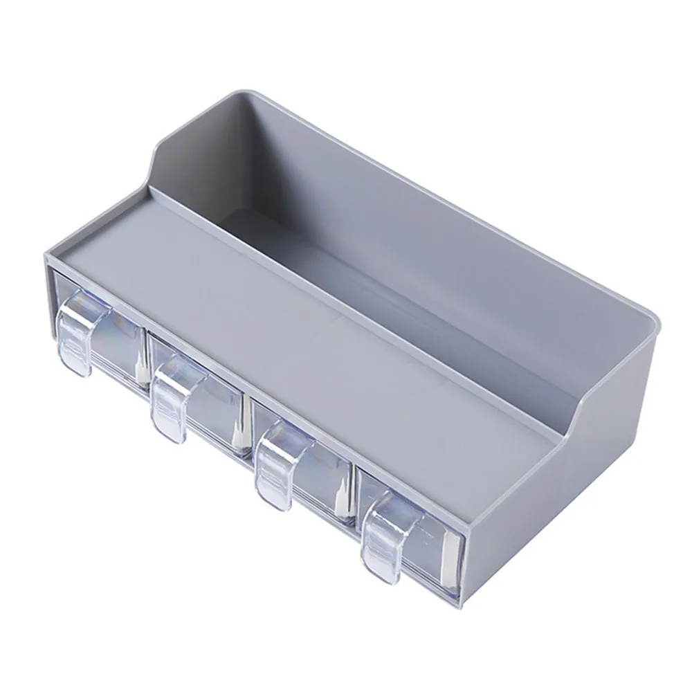 Multi-Function Spice Jar Seasoning Box Kitchen Rack Storage Utensils Supplies Salt Pepper Cumin Powder Seasoning Flavor Tools - Цвет: Nordic gray