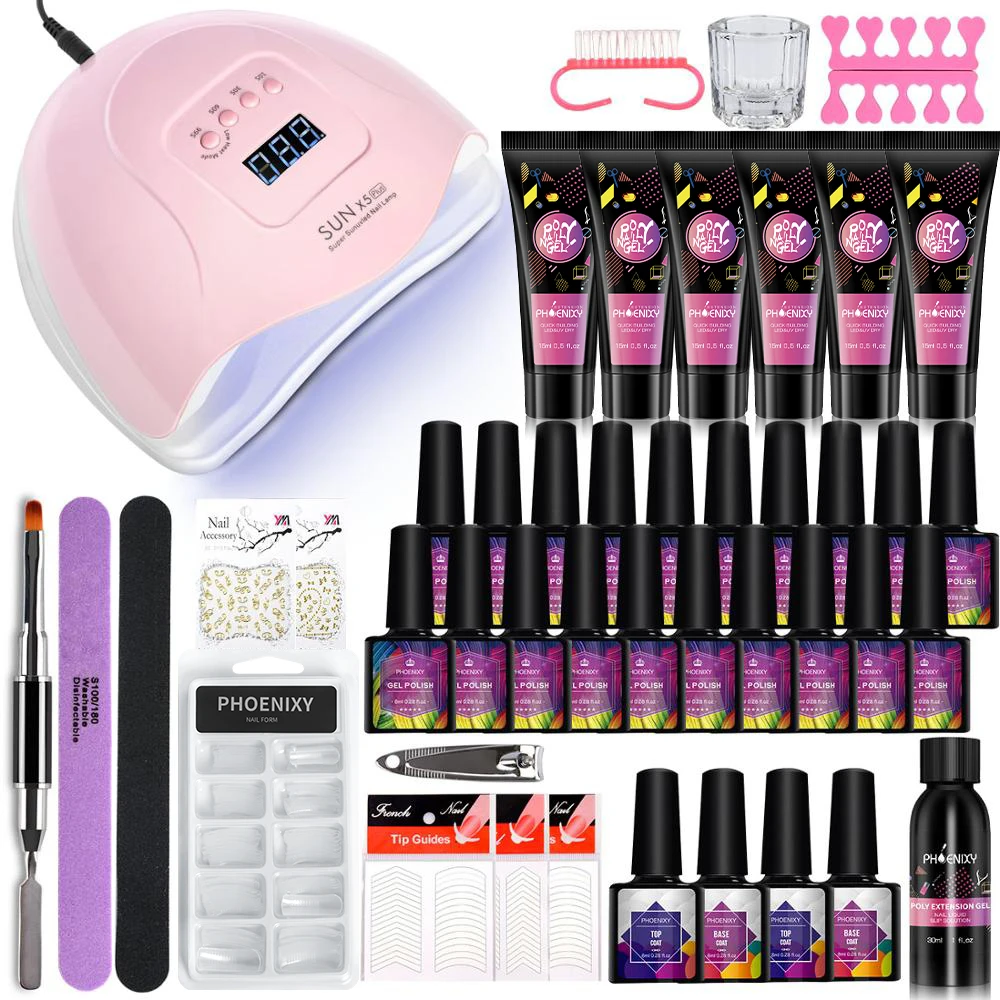 Поли набор гелей для ногтей с машинка стрижки 48 Вт/80 Вт УФ лампа гель лаков 20 шт.!