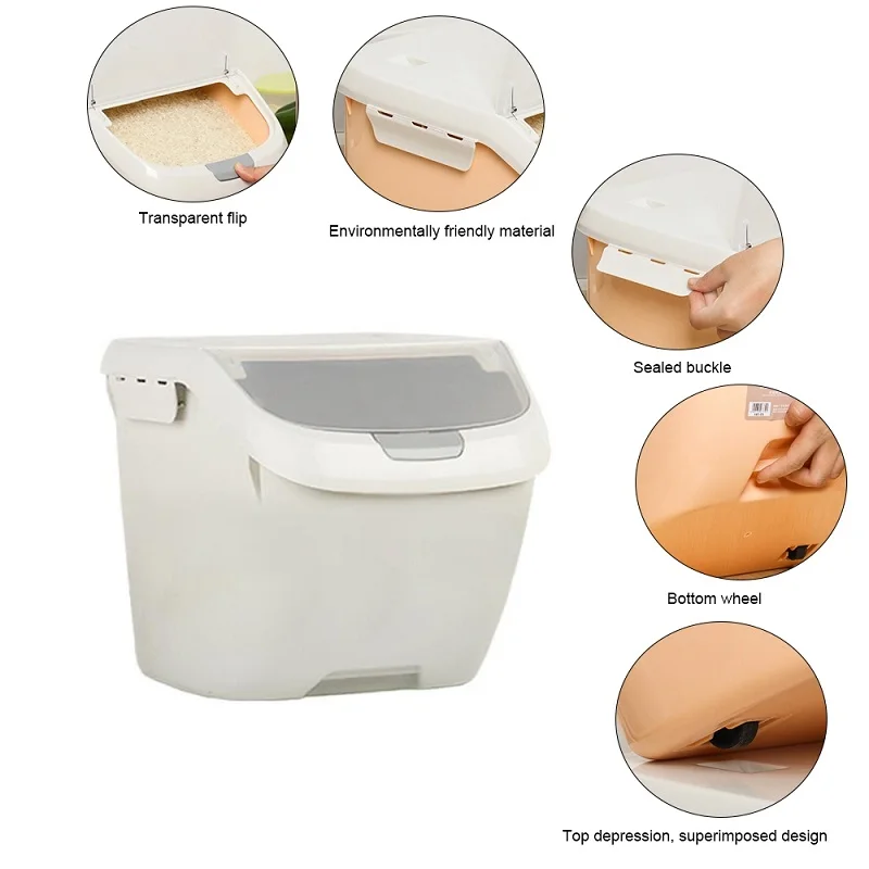 Контейнер для хранения корма собак и кошек 15 л влагонепроницаемый герметичный