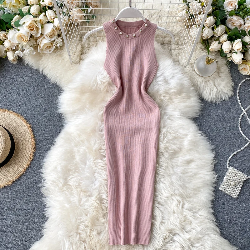 Женское трикотажное платье-карандаш SINGRAIN летнее облегающее платье средней длины