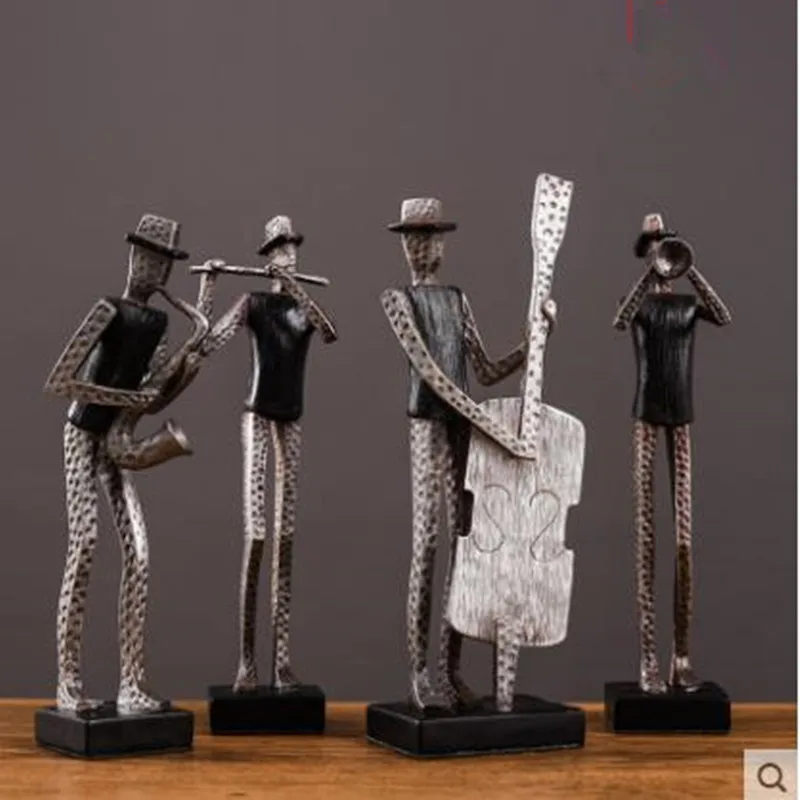 

Musical figure retro statue crafts, creative American style artwork, home office desktop decoration gift