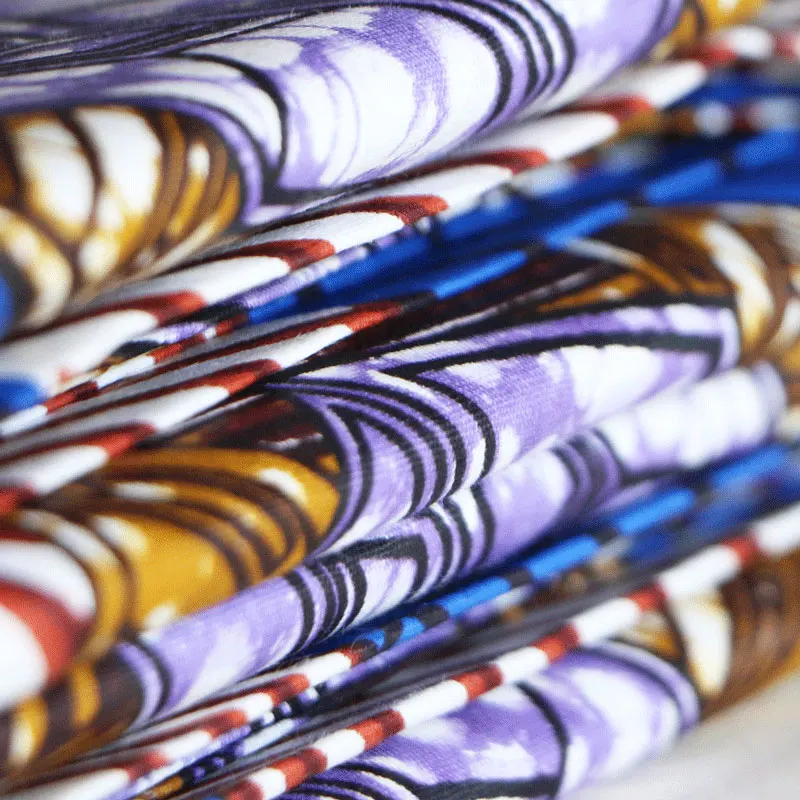 Высококачественная ткань из чистого хлопка с синим принтом для женского платья