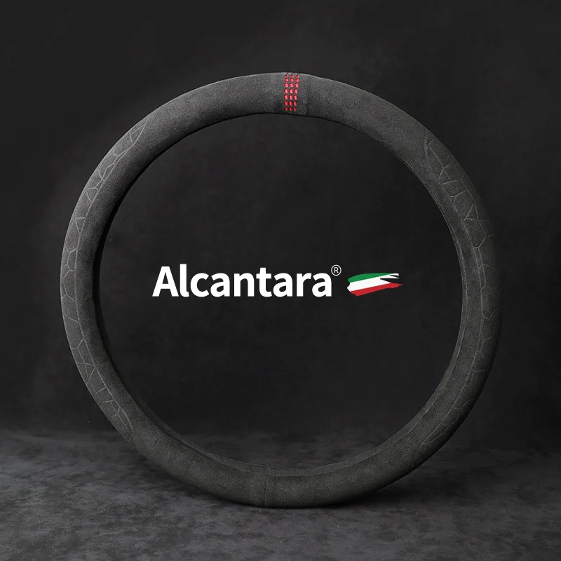 

38cm Alcantara car steering wheel cover imported suede leather steering wheel power steering wheel cover four seasons universal