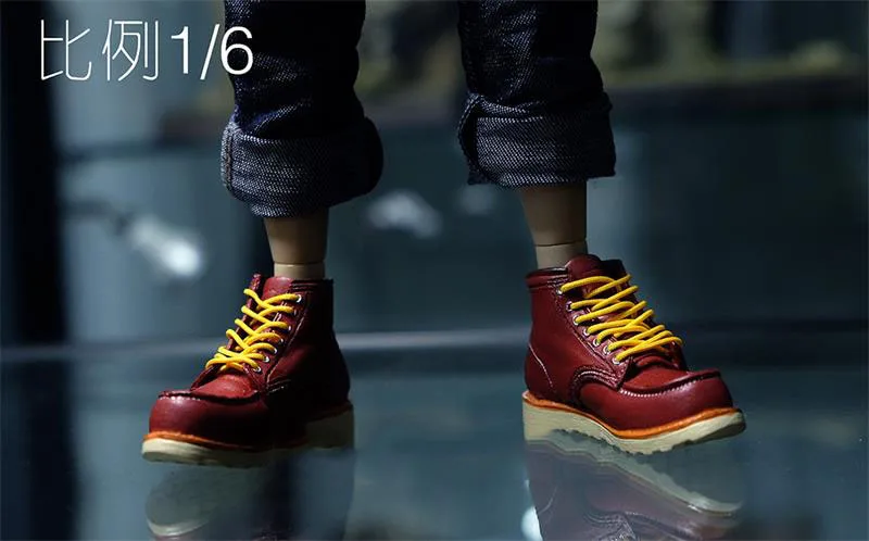 

1/6 Scale Soldier Martin boots Trendy For Boys Leather Shoes Lace-up Boots (not leather) For 12" Action Figures