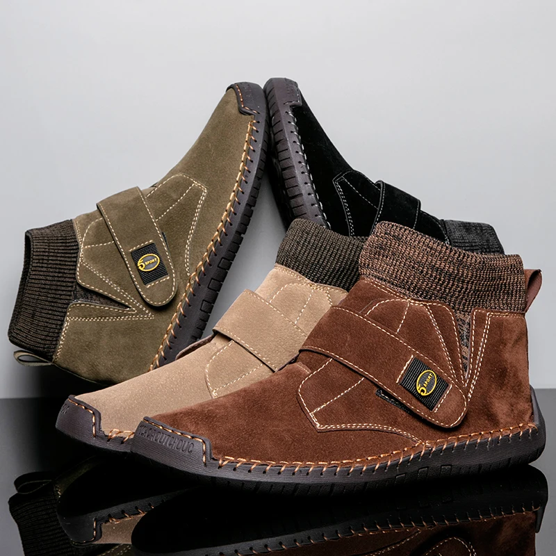 

2021 Hot Sale Winter Men Warm Ankle Snow Boots Anti-skip Casual Shoes with Fur Man Comfortable High Tops Boots Plus Size 48