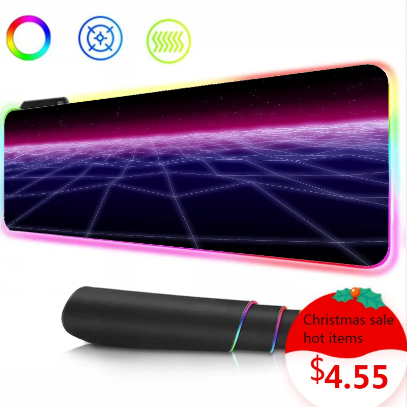 

MRGLZY Aurora Map RGB Animation Hoselling Kawaii Chuang Internet Cafe Game Support Customized Computer Keyboard Animation Carpet