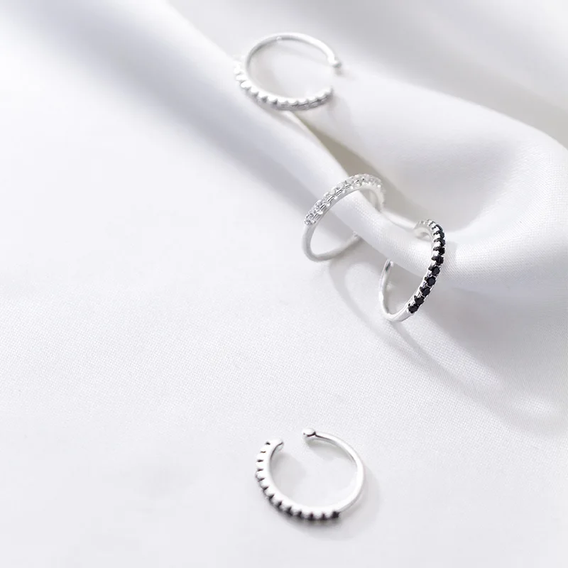 Женские серьги клипсы с фианитами trustdave Клипсы из стерлингового серебра 100% пробы