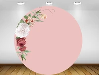 round circle background pink floral wedding bridal shower backdrop customize girl baby shower birthday party table cover yy 350