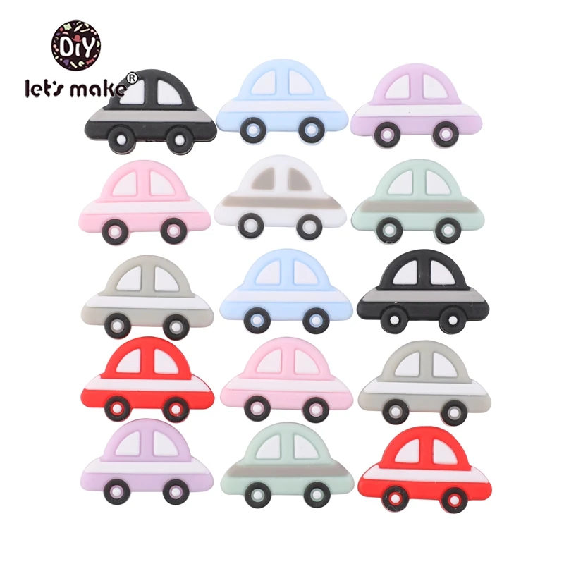 Давайте сделаем 50 шт./лот мини автомобиль силиконовые бусины Детские