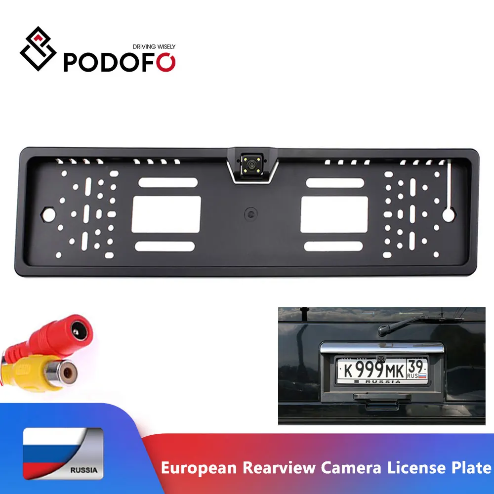 Автомобильная камера заднего вида Podofo с Европейским номерным знаком 170