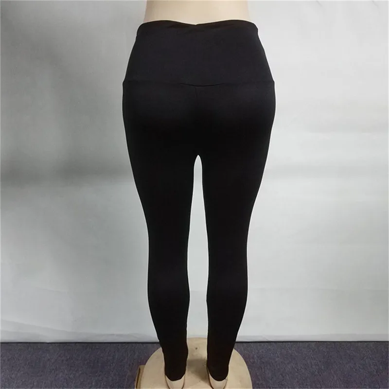 

2021 Womens High Waist Black Skinny Leggings Slim Fit Pencil Pants Fitness Trousers Black Workout Pants