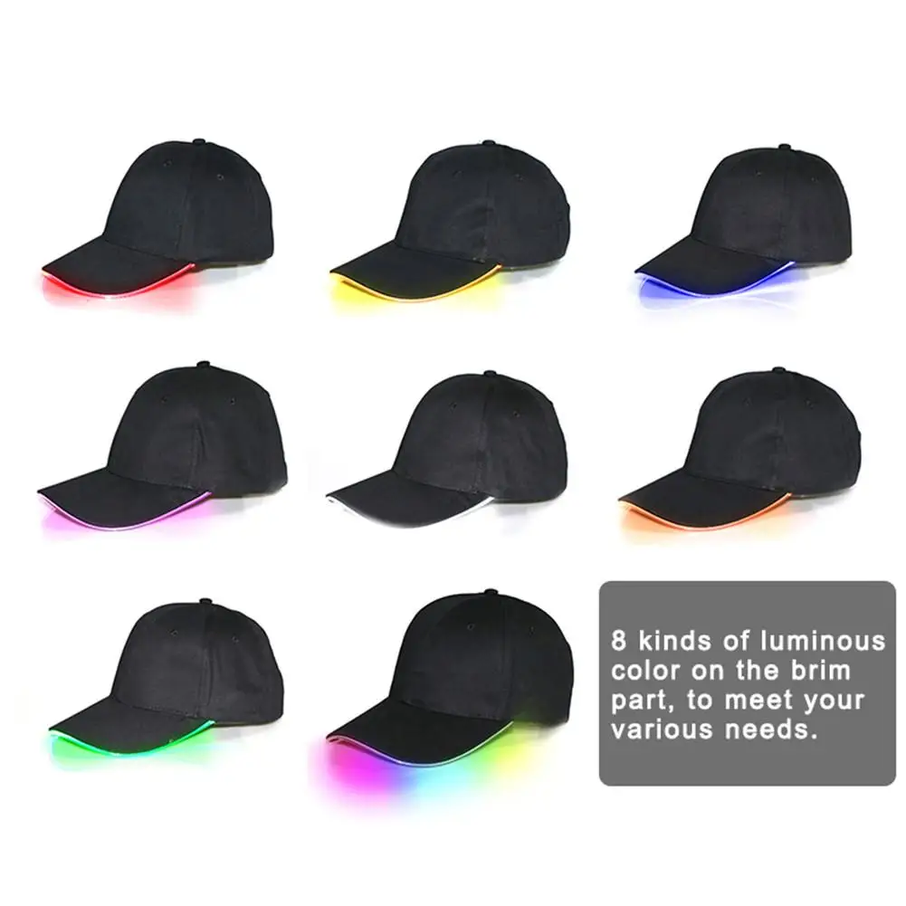 Повседневное светодиодный светильник бейсболка с козырьком кепки путешествия