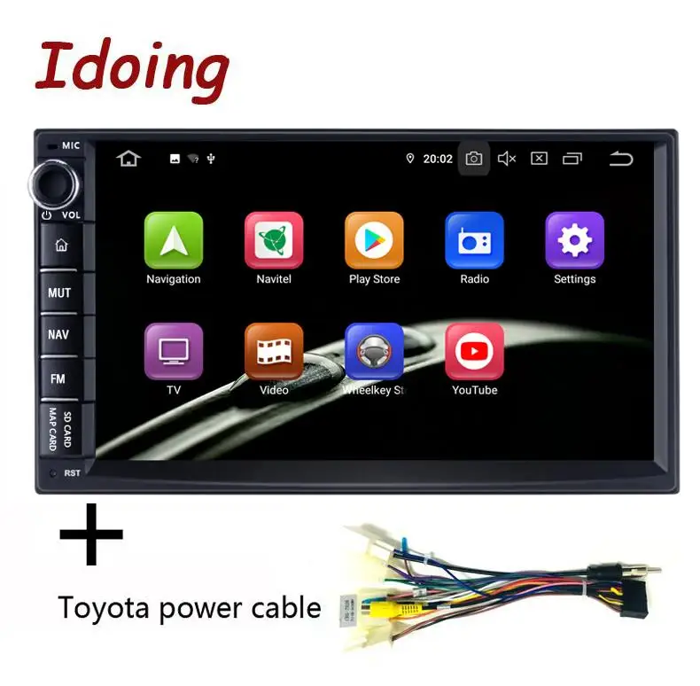 Toyota Power Cable Idoing " Восьмиядерный 2 din универсальный автомобильный Android 9,0 Радио мультимедийный плеер PX5 4G+ 64G gps навигация ips экран TDA 7850 - Цвет: Toyota Power Cable