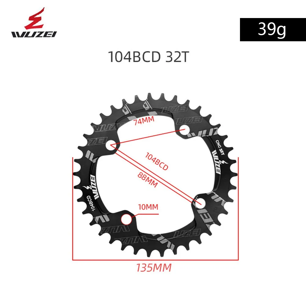 

WUZEI Chainwheel 104bcd 30-52T Aluminum Alloy Bicycle Bike Black Full Size