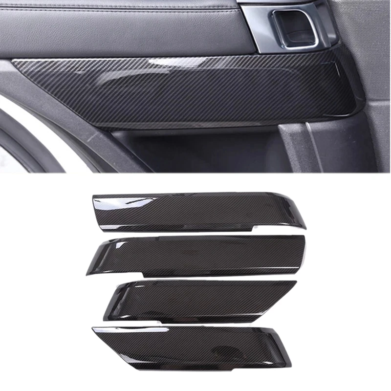 

4Pcs Carbon Fiber Style ABS Plastic Inner Door Decoration Cover Trim for Land Rover Range Rover Sport RR Sport 2014-2020