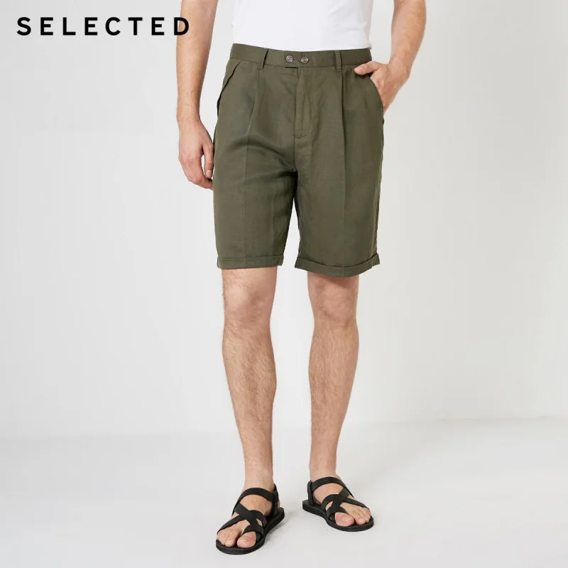 Шорты мужские льняные до колен свободного кроя S | 4192SH515 лето Мужская одежда