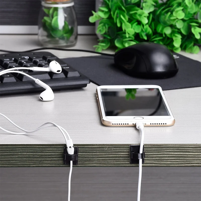 

20pcs Self-adhesive Wire Clip Fixer 10pcs Wire Organizer Cable Holder 5pcs USB Charging Data Line Cable Clip for Mouse Earphone